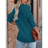 MEROKEETY Womens Fall Cable Knit Button Up Oversized Light Cardigan Sweater | Winter, Cozy, Lightweight, Warm, Cute, Trendy, Open Front, Button Down, Hip Length, Layering, Long Sleeve Coat, With Pockets(Teal)