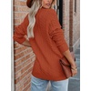 MEROKEETY Womens Fall Cable Knit Button Up Oversized Light Cardigan Sweater | Winter, Cozy, Lightweight, Warm, Cute, Trendy, Open Front, Button Down, Hip Length, Layering, Long Sleeve Coat, With Pockets(Rust)