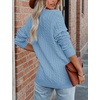 MEROKEETY Womens Fall Cable Knit Button Up Oversized Light Cardigan Sweater | Winter, Cozy, Lightweight, Warm, Cute, Trendy, Open Front, Button Down, Hip Length, Layering, Long Sleeve Coat, With Pockets(Blue)
