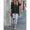 MEROKEETY Womens Fall Cable Knit Button Up Oversized Light Cardigan Sweater | Winter, Cozy, Lightweight, Warm, Cute, Trendy, Open Front, Button Down, Hip Length, Layering, Long Sleeve Coat, With Pockets(Black)