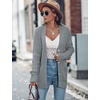 MEROKEETY Womens Fall Cable Knit Button Up Oversized Light Cardigan Sweater | Winter, Cozy, Lightweight, Warm, Cute, Trendy, Open Front, Button Down, Hip Length, Layering, Long Sleeve Coat, With Pockets(Grey)