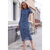 MEROKEETY Womens Fall Long Sleeve Floral Wedding Guest Maxi Dress | 2026 Bodycon, Mesh, Slim Fit, Winter Cocktail Party, Semi Formal, Birthday, Date Night, Prom Elegant Long Dresses(Dustyblue)