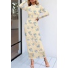 MEROKEETY Womens Fall Long Sleeve Floral Wedding Guest Maxi Dress | 2026 Bodycon, Mesh, Slim Fit, Winter Cocktail Party, Semi Formal, Birthday, Date Night, Prom Elegant Long Dresses(Apricot)