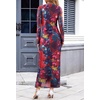 MEROKEETY Womens Fall Long Sleeve Floral Wedding Guest Maxi Dress | 2026 Bodycon, Mesh, Slim Fit, Winter Cocktail Party, Semi Formal, Birthday, Date Night, Prom Elegant Long Dresses(Neon)