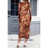 MEROKEETY Womens Fall Long Sleeve Floral Wedding Guest Maxi Dress | 2026 Bodycon, Mesh, Slim Fit, Winter Cocktail Party, Semi Formal, Birthday, Date Night, Prom Elegant Long Dresses(Brown)