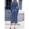 MEROKEETY Womens Fall Long Sleeve Floral Wedding Guest Maxi Dress | 2026 Bodycon, Mesh, Slim Fit, Winter Cocktail Party, Semi Formal, Birthday, Date Night, Prom Elegant Long Dresses(Dustyblue)