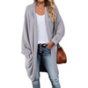 MEROKEETY Cardigan Sweaters for Women Oversized Long Cardigans Fall Outfits | Waffle Knit, Batwing Long Sleeve, Loose Fit, Open Front, Slouchy Casual Outwear, Cozy Sweater Coat, Winter Clothes(Light Grey)