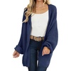 MEROKEETY Womens 2026 Fall Long Sleeve Chunky Knit Cardigan Sweaters | Open Front, Oversized, Lantern Sleeve, Chunky Trendy Cardigan Outerwear, Fashion Winter Outfits Coats(Navy)