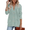 MEROKEETY Womens Fall Cable Knit Button Up Oversized Light Cardigan Sweater | Winter, Cozy, Lightweight, Warm, Cute, Trendy, Open Front, Button Down, Hip Length, Layering, Long Sleeve Coat, With Pockets(Sage)