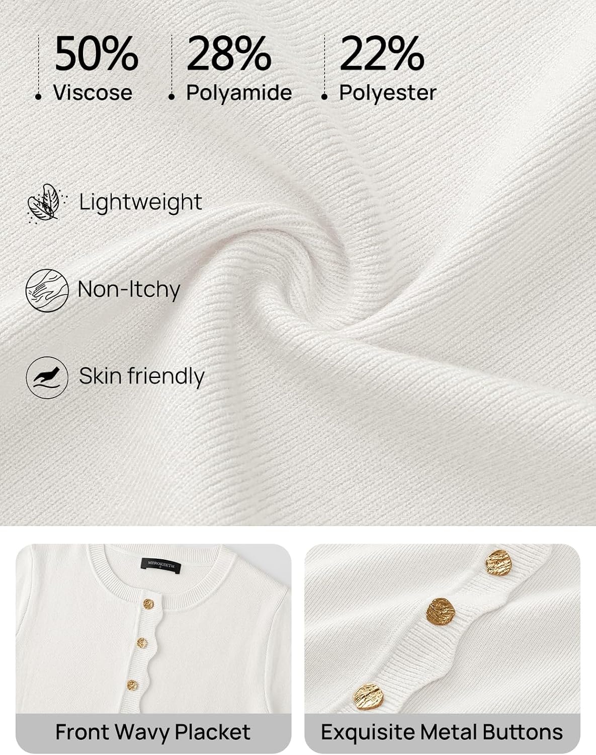 image:imageMEROKEETY Womens Long Sleeve Fall Cardigan Sweaters Knit Tops 2026White
