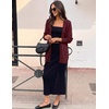 MEROKEETY Women’s Fall Crochet Lightweight Cardigan Sweater(Burgundy)