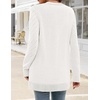 MEROKEETY Women’s Fall Crochet Lightweight Cardigan Sweater(White)