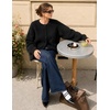 MEROKEETY Women’s Fall Long Sleeve Button Fuzzy Cardigan Sweater(Black)