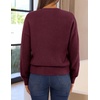 MEROKEETY Women’s Fall Long Sleeve Button Fuzzy Cardigan Sweater(Burgundy)