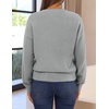 MEROKEETY Women’s Fall Long Sleeve Button Fuzzy Cardigan Sweater(Grey)
