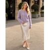 MEROKEETY Women’s Fall Long Sleeve Button Fuzzy Cardigan Sweater(Taro)