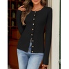 MEROKEETY Women’s Long Sleeve Fall Cardigan Sweaters Knit Tops 2026(Black)