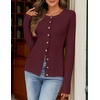MEROKEETY Women’s Long Sleeve Fall Cardigan Sweaters Knit Tops 2026(Wine)