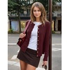 MEROKEETY Women’s Long Sleeve Fall Cardigan Sweaters Knit Tops 2026(Wine)