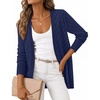 MEROKEETY Women’s Fall Crochet Lightweight Cardigan Sweater(Navy)