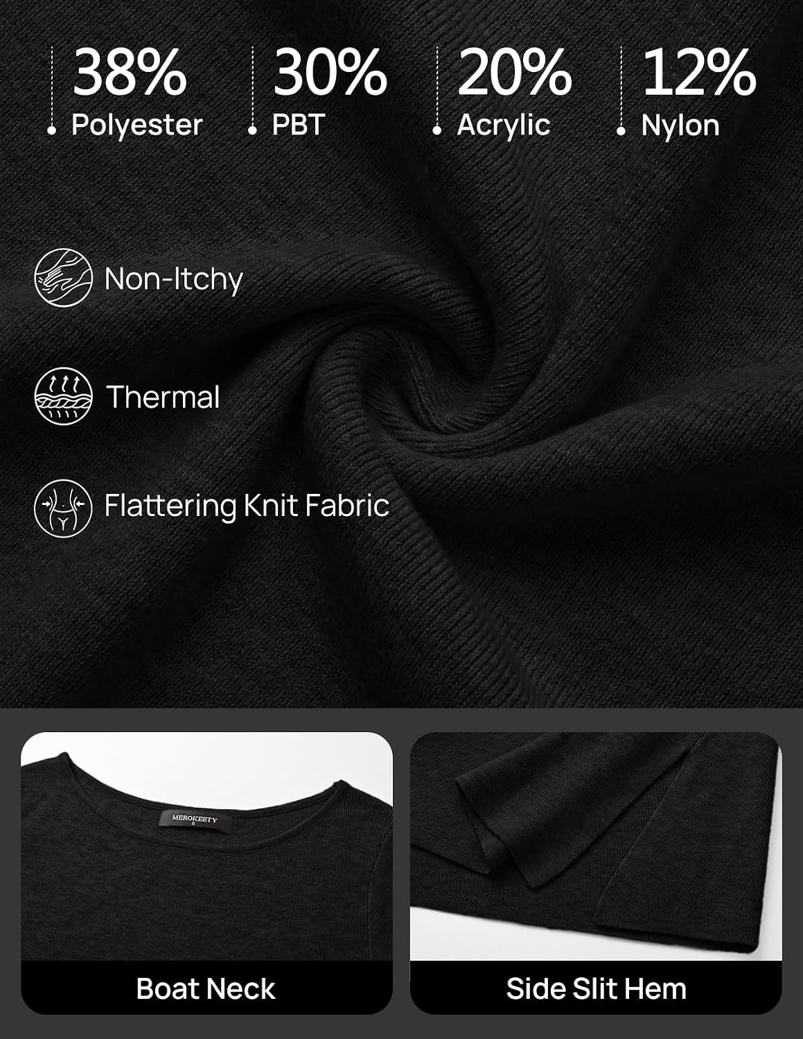 image:imageMEROKEETY Womens Fall Sweaters Trendy 2026 Tie Front Cinched Waist TopsBlack
