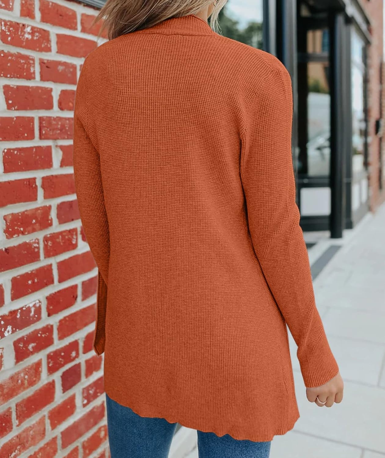 image:imageMEROKEETY Womens Fall Winter Lightweight Cardigans SweaterCaramel