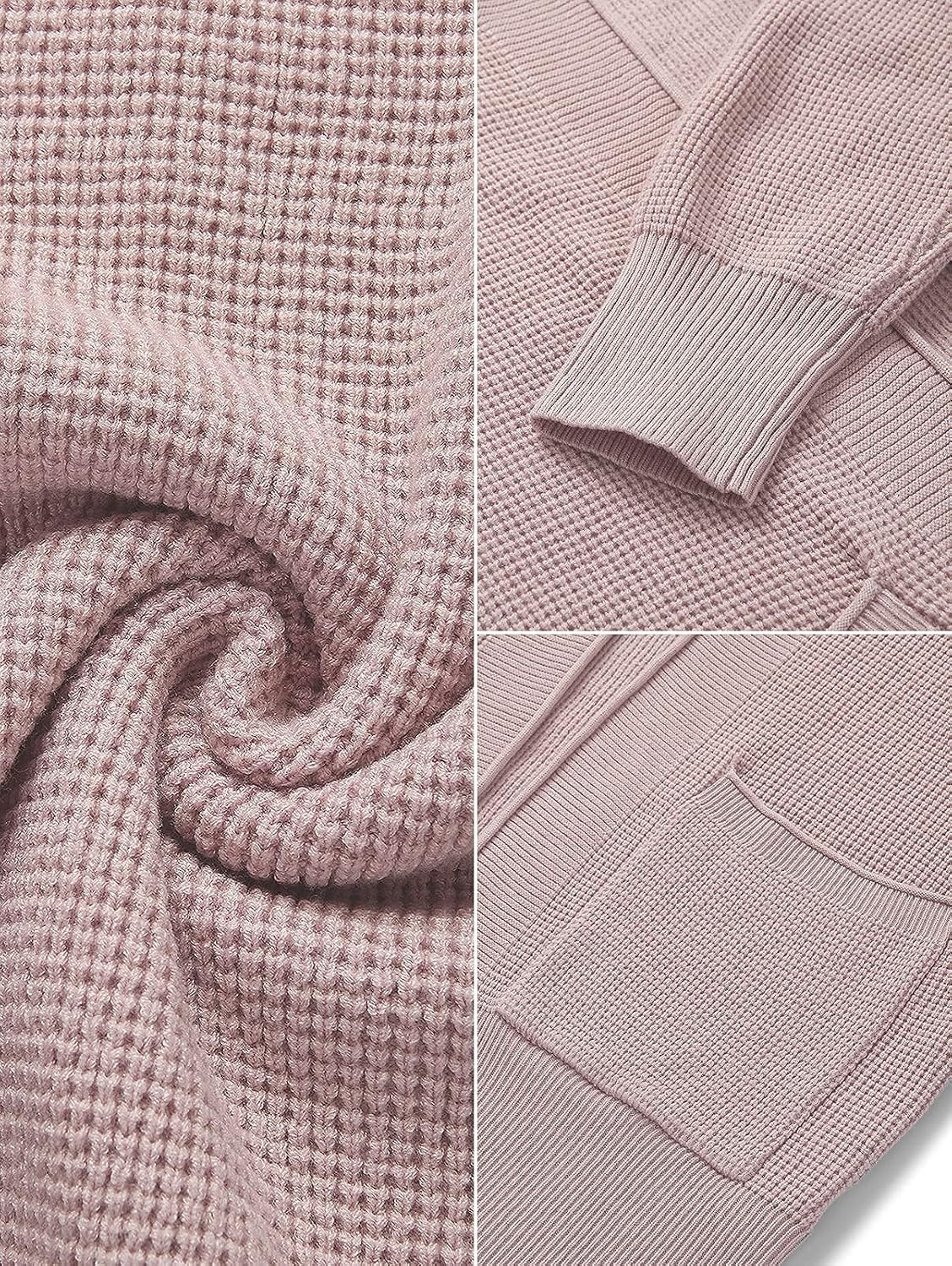 image:imageMEROKEETY Womens Fall Winter Lightweight Cardigans SweaterDustypink