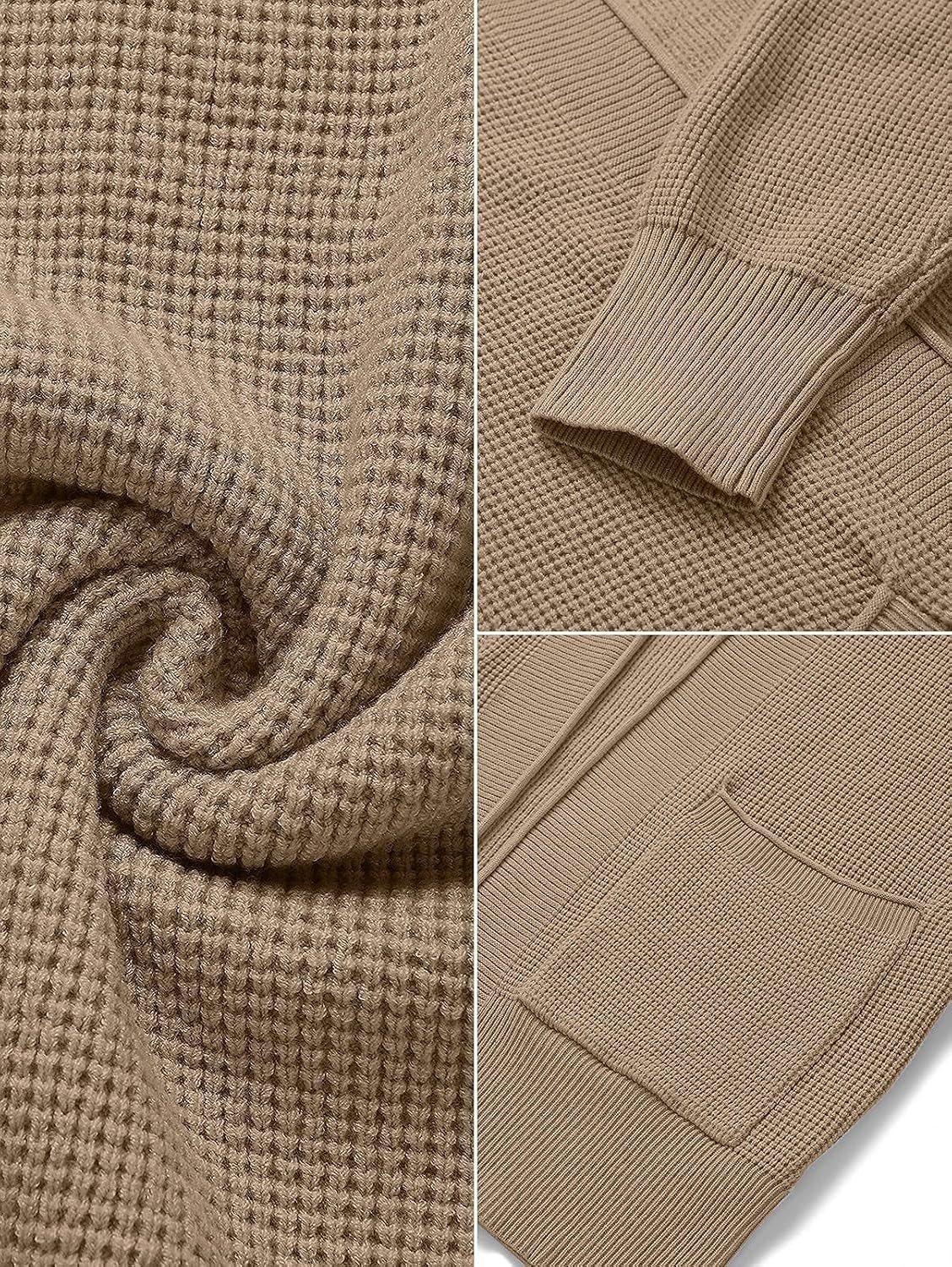 image:imageMEROKEETY Womens Fall Winter Lightweight Cardigans SweaterKhaki