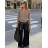 MEROKEETY 2026 Fall V Neck Wrap Sweaters for Women Knit Tops(Camel)