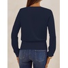 MEROKEETY 2026 Fall V Neck Wrap Sweaters for Women Knit Tops(Navyblue)
