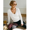 MEROKEETY 2026 Fall V Neck Wrap Sweaters for Women Knit Tops(White)
