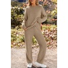 MEROKEETY Womens Cute Fuzzy Lounge Set Cozy Fall Pajamas(Cashmere)