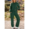 MEROKEETY Womens Cute Fuzzy Lounge Set Cozy Fall Pajamas(Green)
