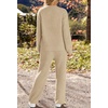 MEROKEETY Womens Cute Fuzzy Lounge Set Cozy Fall Pajamas(Khaki)