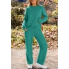 MEROKEETY Womens Cute Fuzzy Lounge Set Cozy Fall Pajamas(Lakegreen)