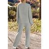 MEROKEETY Womens Cute Fuzzy Lounge Set Cozy Fall Pajamas(Lightgrey)