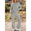 MEROKEETY Womens Cute Fuzzy Lounge Set Cozy Fall Pajamas(Lightgrey)