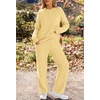 MEROKEETY Womens Cute Fuzzy Lounge Set Cozy Fall Pajamas(Lightyellow)