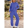 MEROKEETY Womens Cute Fuzzy Lounge Set Cozy Fall Pajamas(Royal)