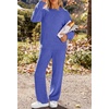 MEROKEETY Womens Cute Fuzzy Lounge Set Cozy Fall Pajamas(Royal)