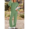 MEROKEETY Womens Cute Fuzzy Lounge Set Cozy Fall Pajamas(Seagrass)