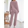 MEROKEETY Womens Cute Fuzzy Lounge Set Cozy Fall Pajamas(Taro)