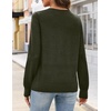 MEROKEETY Women’s Fall Lace V Neck Button Up Cardigan Sweaters Trendy Work(Army)