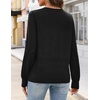 MEROKEETY Women’s Fall Lace V Neck Button Up Cardigan Sweaters Trendy Work(Black)