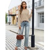 MEROKEETY Womens Fall Lightweight Sweater Long Sleeve Eyelet Pullover Tops(Apricot)