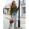 MEROKEETY Womens Fall Lightweight Sweater Long Sleeve Eyelet Pullover Tops(Army)