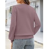 MEROKEETY Womens Fall Lightweight Sweater Long Sleeve Eyelet Pullover Tops(Greypurple)