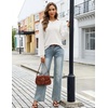 MEROKEETY Womens Fall Lightweight Sweater Long Sleeve Eyelet Pullover Tops(White)