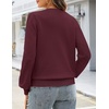 MEROKEETY Womens Fall Lightweight Sweater Long Sleeve Eyelet Pullover Tops(Wine)