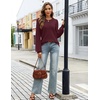 MEROKEETY Womens Fall Lightweight Sweater Long Sleeve Eyelet Pullover Tops(Wine)